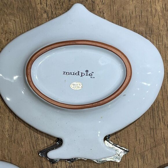 Mud Pie | Set of 3 Fish Plates White - Picture 2 of 2